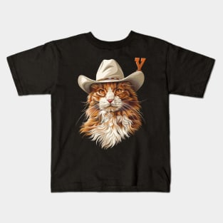 Cat Cowboy Purrfectly Wild West Kids T-Shirt